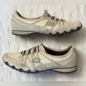 Vintage Skechers Dream Come True Sneakers Beige Leather Slip-On Women’s Size 10